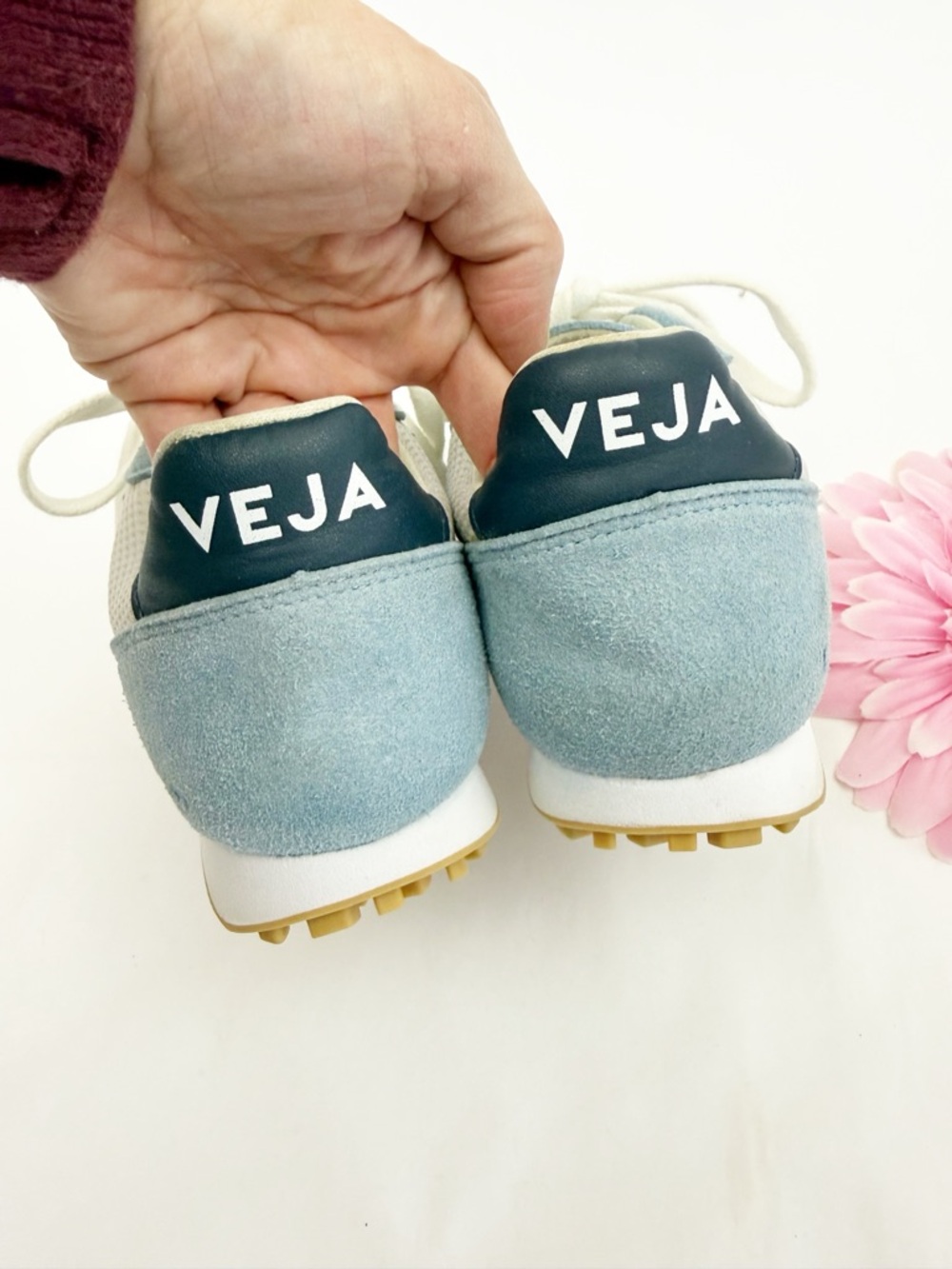 Veja SDU Rec Alveomesh Trainers Sneakers Light Grey/Matcha Green/Steel Blue - Picture 9 of 11